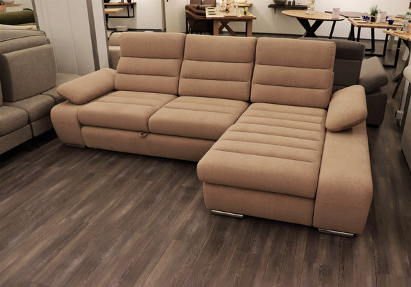 Sofa Maestro 280x180cm ausziehbare Schlaffunktion Stoff Marino Braun