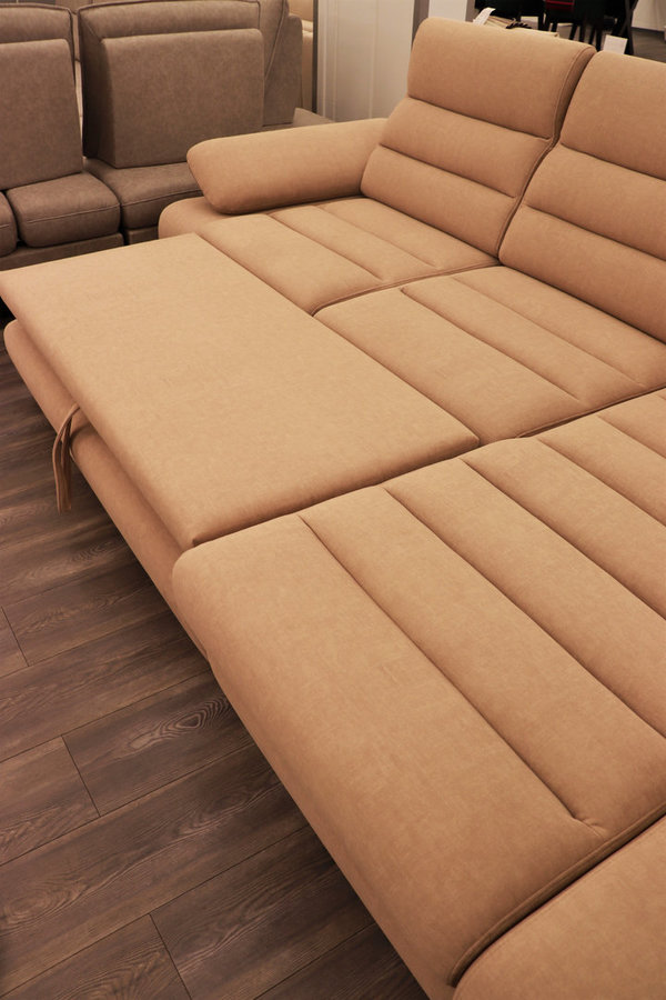Sofa Maestro 280x180cm ausziehbare Schlaffunktion Stoff Marino Braun